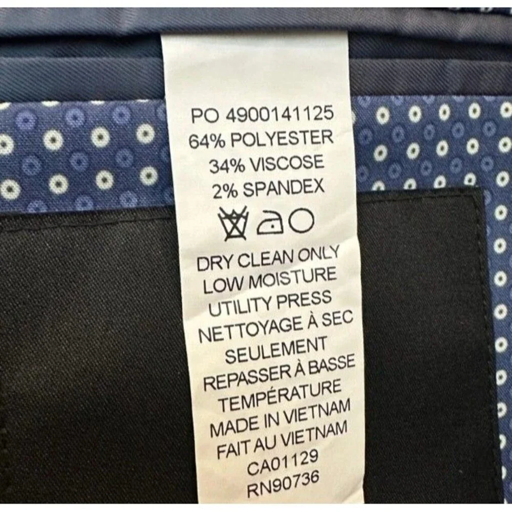 Shaquille O'Neal Sport Coat Mens 50L Blue Windowpane Stretch Blazer ONEA1FYBB180